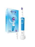 Oral-B Pro 400 3D White Vitality Electric Toothbrush (Rechargeable) – Blue (with 2 Brush Heads)